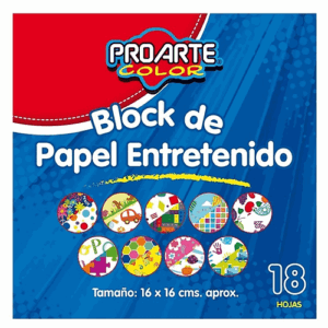 Papel Entretenido 18 Hojas 16 x 16 cms Proarte