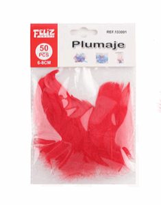 Plumas Rojas 6-8 cms 50 Unidades