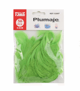 Plumas Verde Claro 6-8 cms 50 Unidades