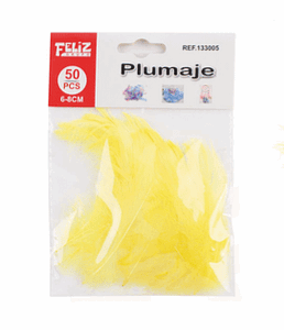 Plumas Amarillas 6-8 cms 50 Unidades