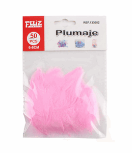 Plumas Rosadas 6-8 cms 50 Unidades