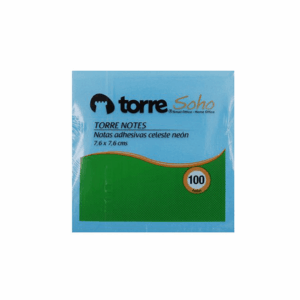 Notas Adhesivas Celestes 100 Hojas 7.6 x 7.6 cms Torre