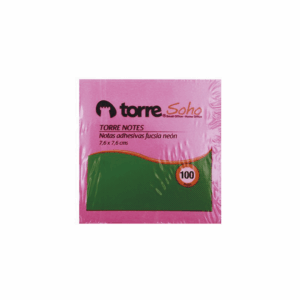 Notas Adhesivas Fucsias 100 Hojas 7.6 x 7.6 cms Torre