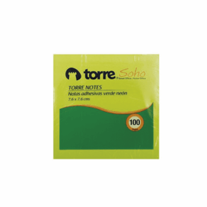 Notas Adhesivas Verdes 100 Hojas 7.6 x 7.6 cms Torre