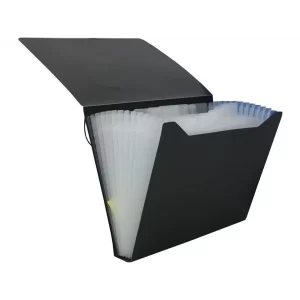 Carpeta Acordeón Tamaño Carta Con Elástico 12 Divisiones Negro Selloffice