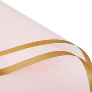 Papel Coreano Rosado Con Borde Dorado 57 x 57 cms