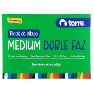 Block Dibujo Medium N°99 1/8 20 Hojas Doble Faz Torre
