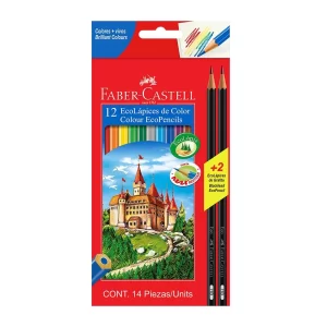 Lápices 12 Colores + 2 Grafitos Faber Castell