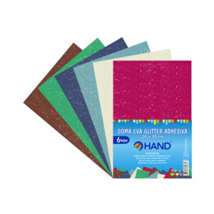 Goma Eva Glitter Adhesiva 20 x 30 cms 6 Colores Hand