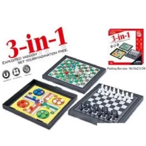 Juegos 3 en 1 Ajedrez, Ludo, Escaleras y Serpientes
