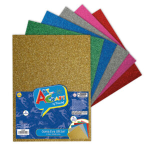 Goma Eva Glitter 20 x 30 cms 6 Colores Arte & Cor