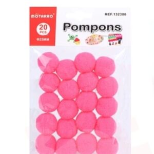 Pompones Rosados 2.5 cms 20 Unidades