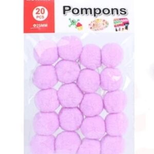 Pompones Lilas 2.5 cms 20 Unidades