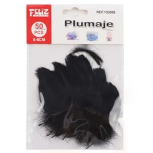 Plumas Negras 6-8 cms 50 Unidades