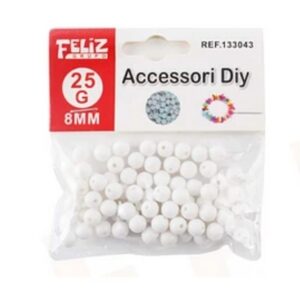 Perlas Para Pulseras 8 mm Blancas