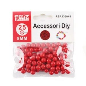 Perlas Para Pulseras 8 mm Rojas