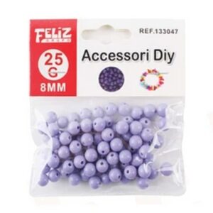 Perlas Para Pulseras 8 mm Moradas