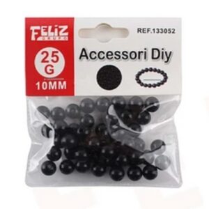 Perlas Para Pulseras 8 mm Negras