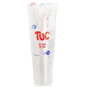 Vasos Desechables Transparentes 200 ml 50 Unidades Tuc