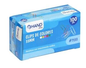 Clips Colores 33 mm 100 Unidades Hand