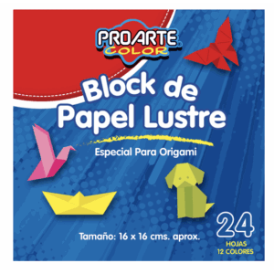 Papel Lustre 12 Colores 16 x 16 cms Proarte