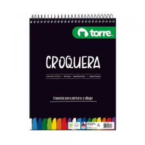 Croquera Tamaño Carta 21.6 x 27.9 cms 80 grs 100 Hojas Torre