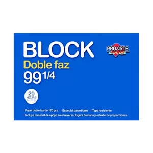 Block Dibujo Grande Doble Faz N°99 1/4 20 Hojas Proarte