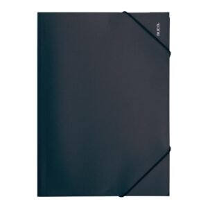 Carpeta Cartera PVC Con Elástico Oficio Negra Auca