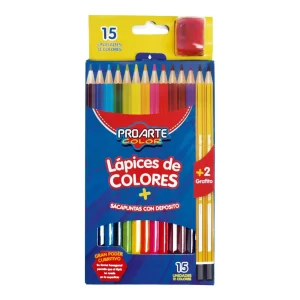 Lápices 12 Colores + 2 Grafitos + Sacapunta Proarte