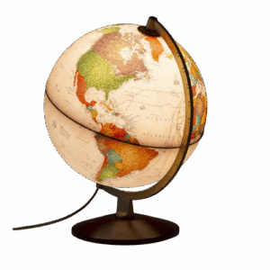 Globo Terráqueo Con Luz Sepia 30 Cms Corallo